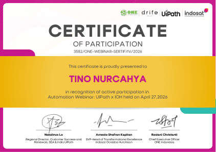 Certificate: Automation Webinar UiPath x IOH