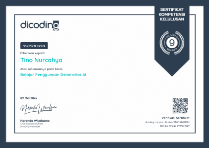 Certificate: Belajar Penggunaan Generative AI