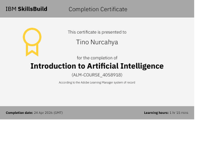 Certificate: Introduction to Artificial Intelligence   SkillsBuild