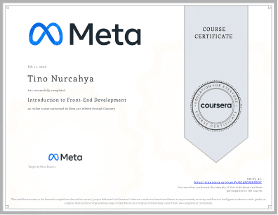 Certificate: Introduction to Front-End Development