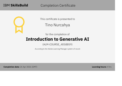Certificate: Introduction to Generative AI   SkillsBuild