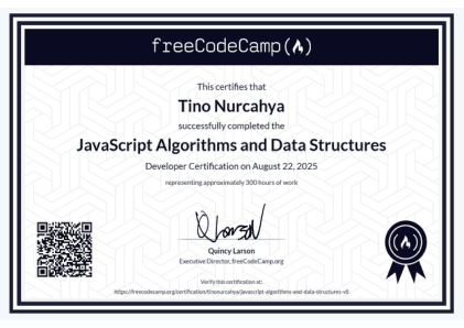 Certificate: JavaScript Algorithms and Data Structures