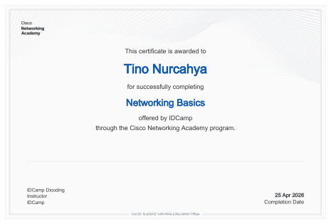 Certificate: Networking Basics