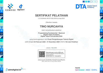 Certificate: Programming Fundamental - Nasional
