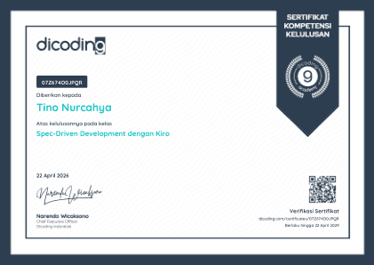 Certificate: Spec-Driven Development dengan Kiro