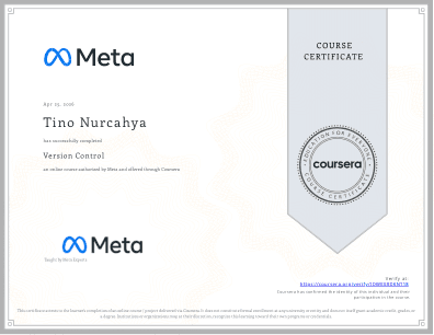 Certificate: Version Control